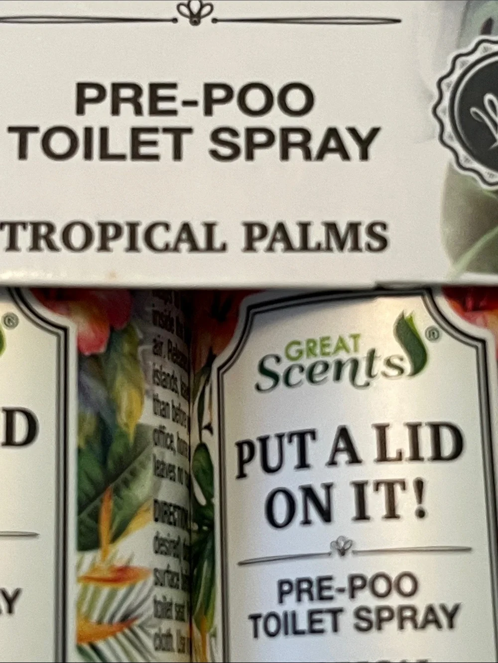 Delta Put A Lid On It! Tropical Palms Pre-Poo Toilet Spray - Floral Multicolor